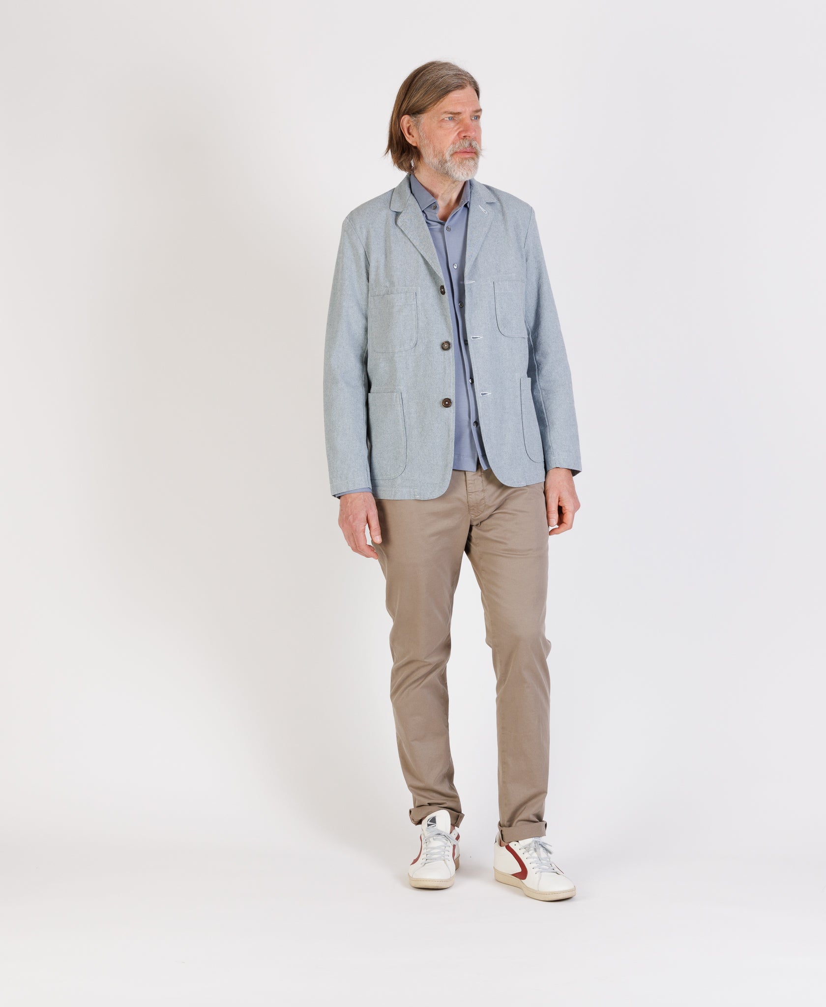 Universal Works: Five pocket Jacket in Reworked Denim