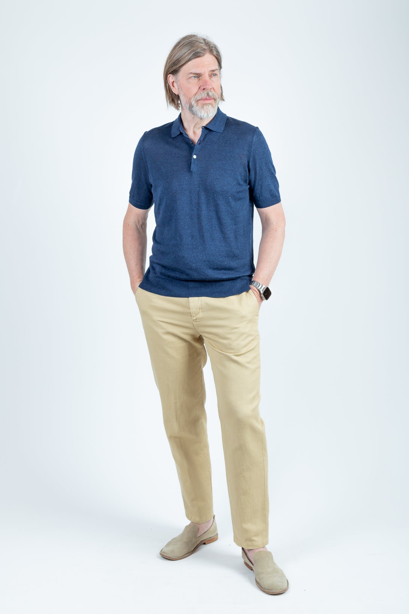 Drumohr: Linen/Cotton short sleeve Polo