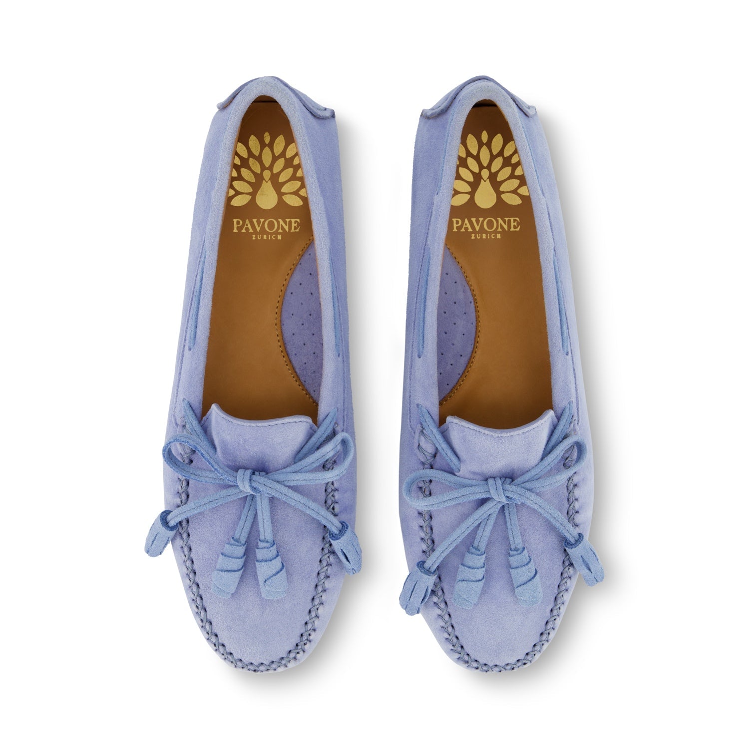 ELODIE Hellblau Mokassin aus Veloursleder - weicher Damenschuh