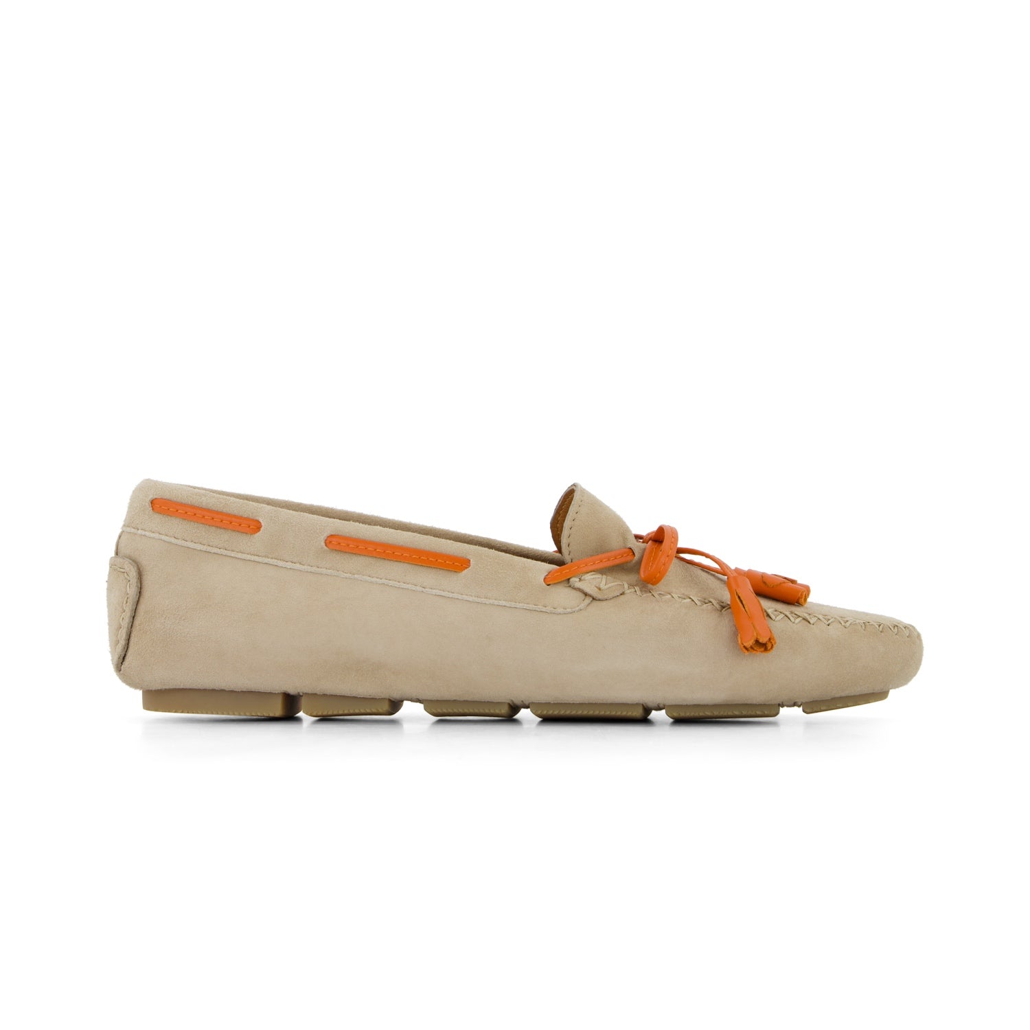 ELODIE Powder Loafer mit orangen Akzenten aus Ziegenleder - eleganter Damenschuh
